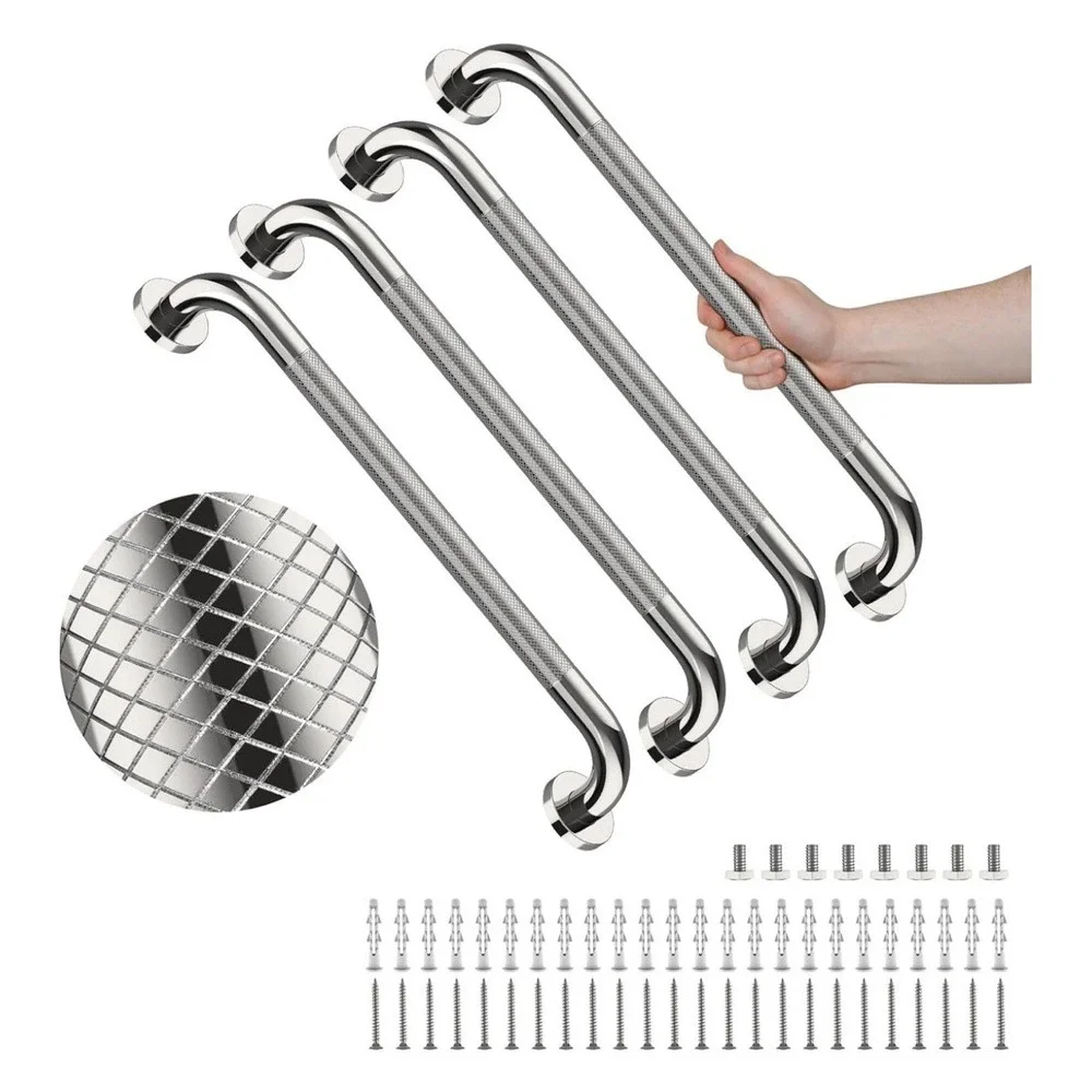 4 Pack 24 Inch Shower Grab Bar, YuanDe Chrome Bathroom Grab Bar Handle